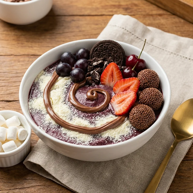 Tigela de Açaí Especial com ninho, nutella e brigadeiro